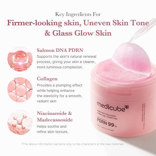 medicube Pink Pdrn Day & Night Gel Duo: Salmon DNA PDRN pink collagen jelly gel mask (4ea) and Pink Collagen Jelly Pad | Holiday Stocking Stuffers thumbnail 8