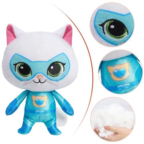YXCTZKVX Super Cat Plush Toy – Set of 4 Soft Stuffed Animals – Sparks, Buddy, Ginny, Bitsy – Adorable Kitties Gift Set for Children(8Inch) thumbnail 4