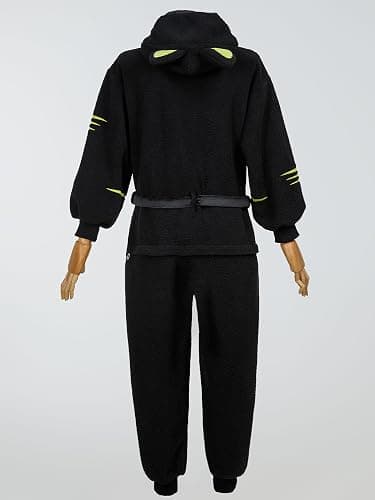 Micotaku Miraculous Unisex Cat Noir Onesie Pajama Set Officially Licensed Cospaly Costume Onesie Paw Gloves Eye Mask Belt thumbnail 3