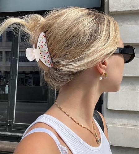 LILIE&WHITE Acrylic Hair Clips Claws For Women With The Rhinestone Pattern In Red Cherry Shape Hair Clip For Thick Hair Hair clips for styling sectioning 1PC thumbnail 2