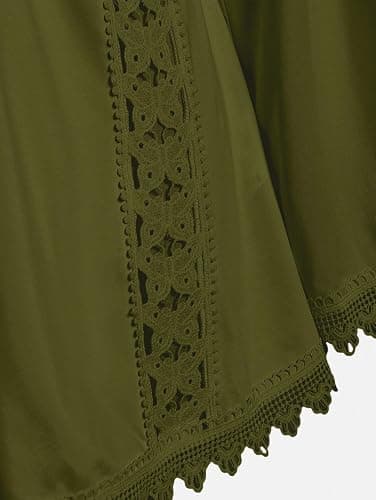 ROSE GAL Women Plus Size Lace Trim Hollow Out Cinched Flare Sleeves T-Shirt Bell Sleeves Renaissance Top thumbnail 4