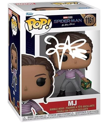 Zendaya MJ #1161 Facsimile Signed Reprint Laser Autographed Funko POP! Movies Marvel Spider-Man No Way Home Figurine with Protector Case - Image 1