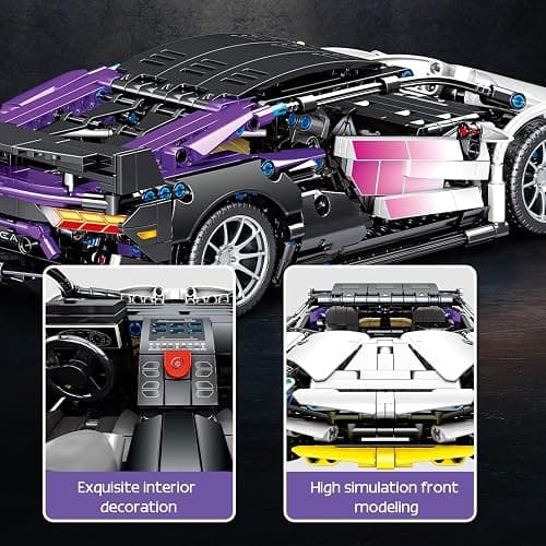 Mesiondy Sports Car Building Blocks Toys Boys or Adults Kits，1:14 MOC Building Set Raceing Car Model,Cars for Boys Age 12-16 8-14，1337 Pieces thumbnail 3
