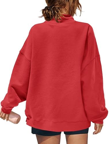 Yanekop Womens Mock Turtleneck Sweatshirt Oversized Turtle Necks Tops Casual Long Sleeve Pullover Sweatshirts Outfits thumbnail 5
