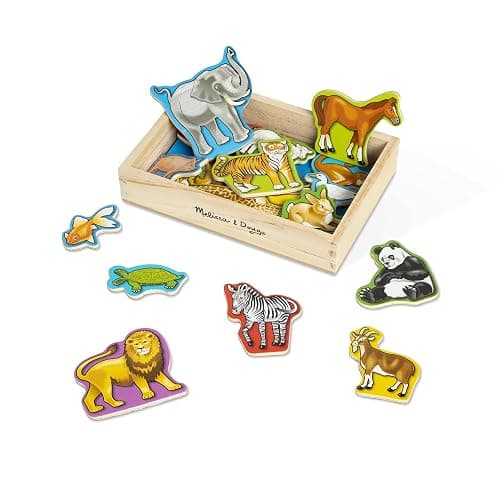 Melissa & Doug Wooden Animal Magnets Set (20 Pieces) – Farm, Zoo & Pet Fridge Magnets in Storage Box – Montessori Preschool Learning Toys for Toddlers & Kids Ages 2+ - FSC-Certified - Image 1