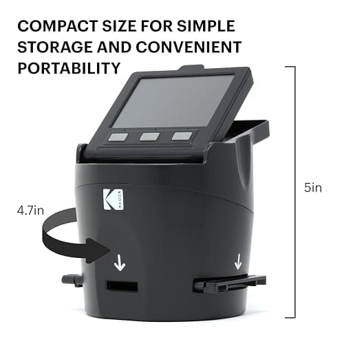 Kodak Scanza Digital Film & Slide Scanner – Converts 35mm, 126, 110, Super 8 & 8mm Film Negatives & Slides to JPEG – Includes Large Tilt-Up 3.5” LCD, Easy-Load Film Inserts, Adapters & More thumbnail 4