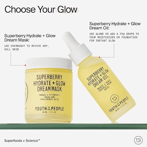 Youth To The People Superberry Dream Mask - Hyaluronic Acid + Vitamin C Face Moisturizer + Overnight Facial Mask, Hydrates + Plumps + Brightens Skin, Evens Skin Tone, For Dry + Dull Skin, Non-Greasy thumbnail 6
