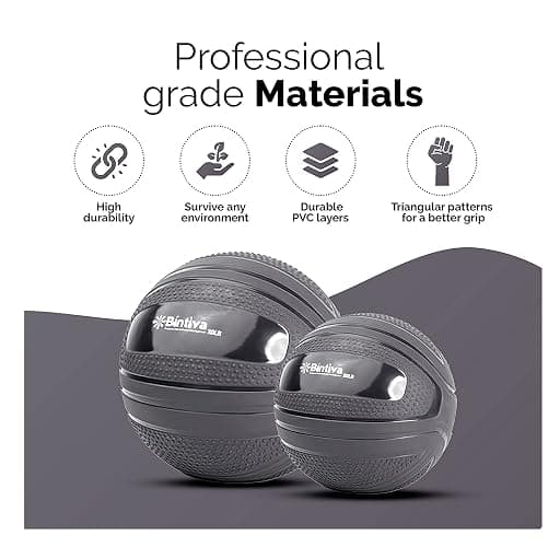bintiva Non Bounce Slam Ball - Exercise Weighted Deadball for Workout and Fitness Routines - Medicine Dead Weight Ball thumbnail 7