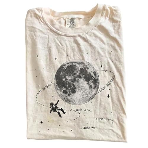 Vintage Astronaut Moon Shirt, Orbiter Inspired Tee, Retro Moon Shirt - Image 1