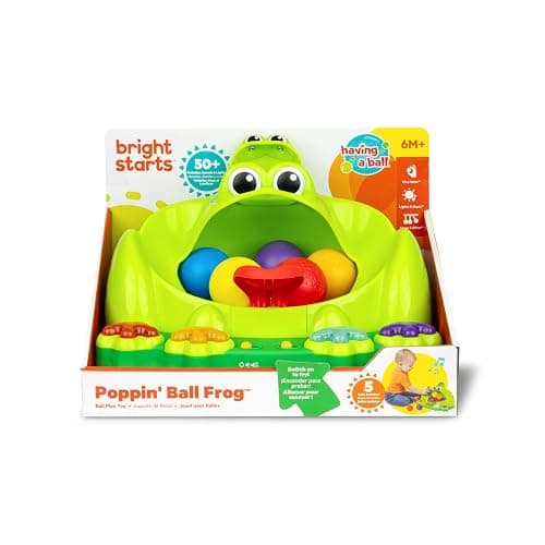 Bright Starts Poppin' Ball Frog Ball Play Toy, Launching, Bouncing & Ramp Racer Toy, Crawl and Chase, Unisex, 6 Months+ thumbnail 10