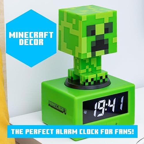 Paladone Minecraft Creeper Alarm Clock - Officially Licensed, in-Game Music & Night Light for Kids & Tweens, Gaming Room Accessory thumbnail 4