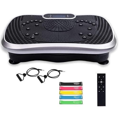 WeightWorld Plataforma Vibratoria - 99 Velocidades, Masajeador, Altavoz Bluetooth y Bandas Elásticas - Plataforma Vibración Muscular para Hacer Ejercicio en Casa con Mando a Distancia y 5 Programas - Image 1