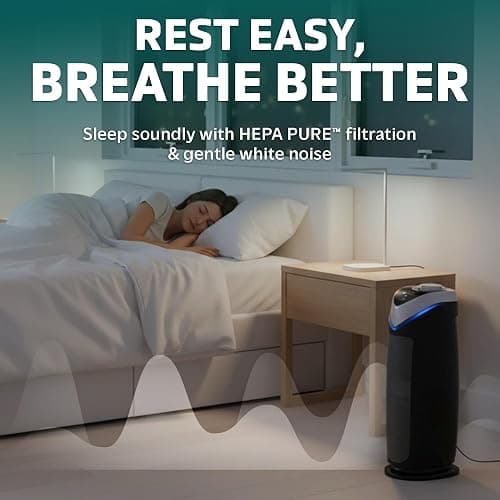GermGuardian 4-In-1 HEPA Air Purifier for Home, Large Rooms Up To 743 Sq. Ft. with HEPA Air Filter, UV-C Light & Odor Reduction, AC4825E, 22" Tower, Gray thumbnail 7