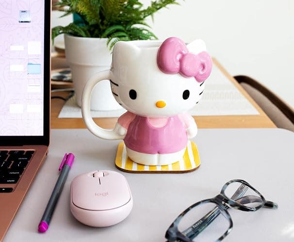 Sanrio Hello Kitty 3D Sculpted Ceramic Mug | BPA-Free Coffee Cup For Espresso, Caffeine, Cocoa thumbnail 8