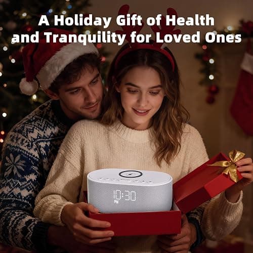 Sound Machine Alarm Clock Wireless Charger: Bluetooth 10W Stereo Sound Speaker Bedroom - White Noise Machine for Sleeping with 21 Soothing Sounds thumbnail 3