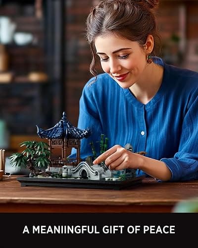 Nifeliz Chinese Garden Building Set, Aesthetic Model Toy for Display in the Home or Office, an Idea for Gardening and Mindfulness Enthusiasts (1877 PCS, NF10311) thumbnail 6