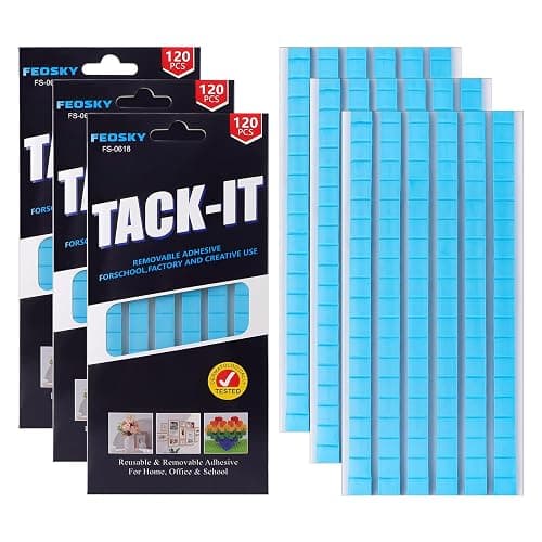 Feosky Adhesive Poster Sticky Tack Putty, Reusable and Removable Adhesive Putty, Mounting Putty for displaying Wall Paintings, Picture, Decoration, Crafts (Blue, Pack of 3) - Image 1