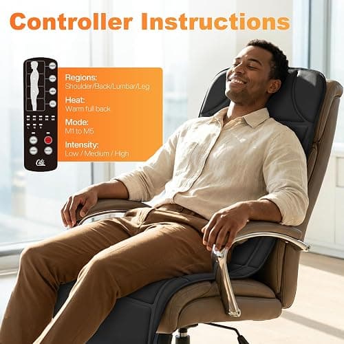 CILI Full Body Massage Mat with Heat, Vibration Back Massage Pad, Full Body Massager for Bed Chair Sofa, Massage Mattress Pad thumbnail 6