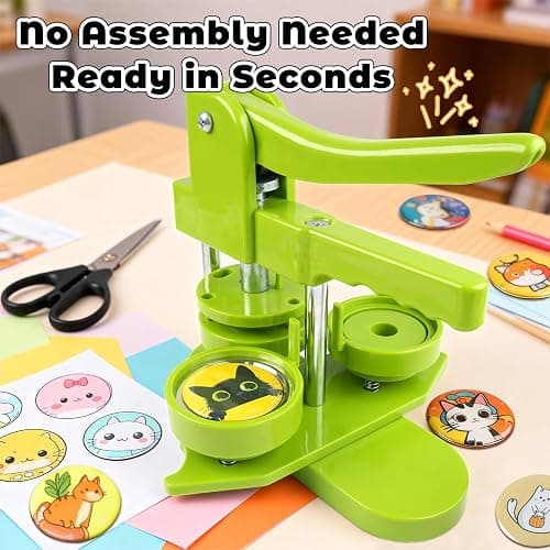 MK.Bear Button Maker Machine 58mm (2.25 in) Installation-Free, DIY Button Pin Maker Machine, Badge Punch Press with Free 100pcs Badge Supplies & Pictures & Circle Cutter & Magic Book thumbnail 4