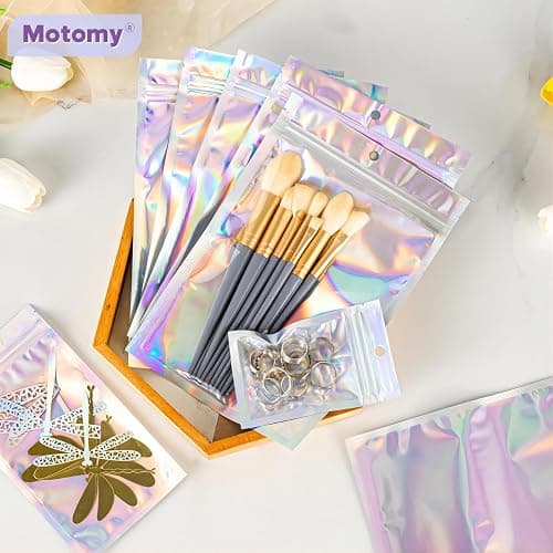 100Pcs Holographic Packaging Bags, 3x4 inch Resealable Foil Pouch Mylar Sample Bag Great for Small Business and Party Favor Food Storage…… thumbnail 2
