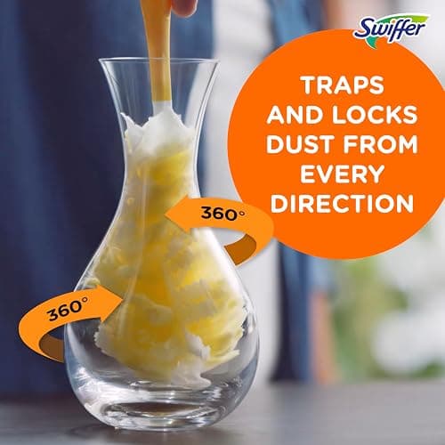 Swiffer Duster Heavy Duty Dusting Kit, Cleaning Supplies, 3 ft Extended Handle, 1 Duster, 12 Refills thumbnail 4