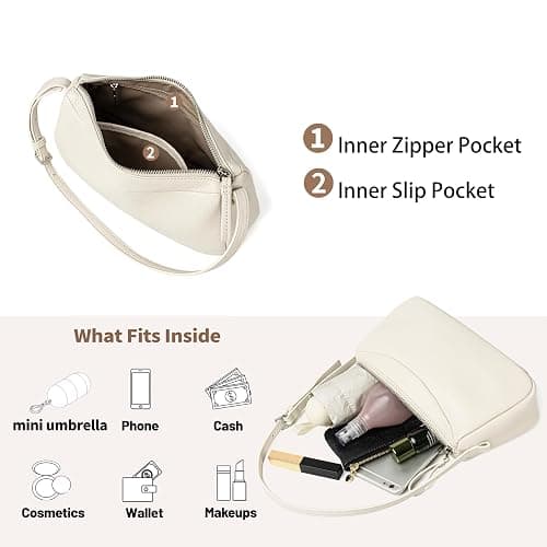 DAILANDO Small Leather Shoulder Bag for Women, Mini Underarm Tote Purse And Cross Body Cellphone Hobo Handbags | Single Strap Purse thumbnail 6