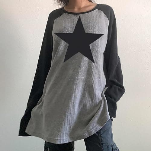 Grunge Clothes for Women Y2K Tops Long Sleeve Fairy Grunge Aesthetic Shirts Teen Girls Vintage Graphic Tees Fall thumbnail 3