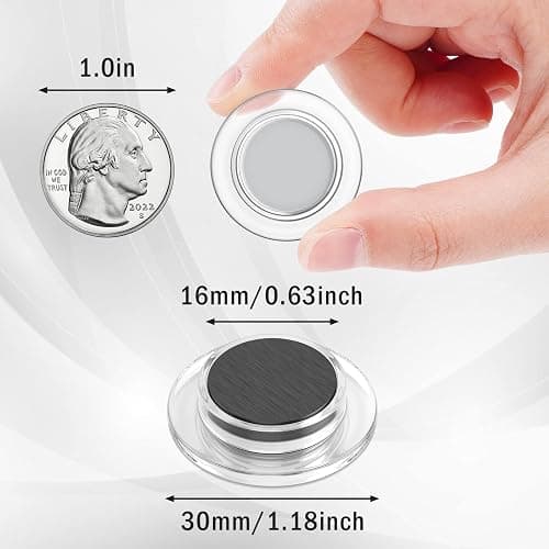 VNDUEEY 45 Pcs Round Whiteboard Magnets, Fridge Magnet Decorative, Dry Board Refrigerator Magnets, Small Magnet Teacher Supplies for School, Home, Office(Clear, 3cm/1.18in) thumbnail 5