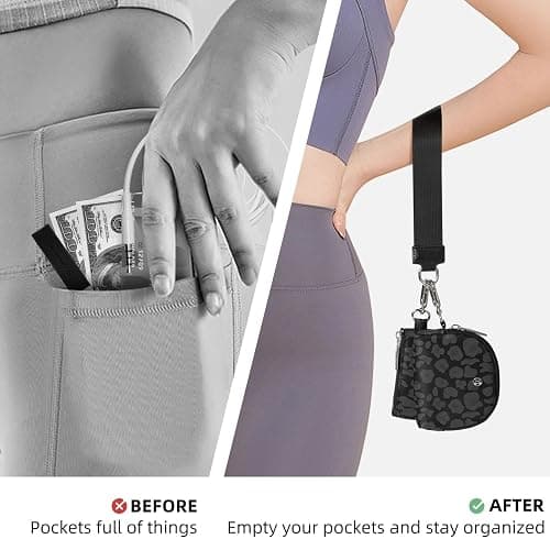 Keychain Wallet Mini Zip Around Wristlet Wallets for Women Detachable Dual Pouch Wristlet Portable Coin Purse Small Wallets thumbnail 4