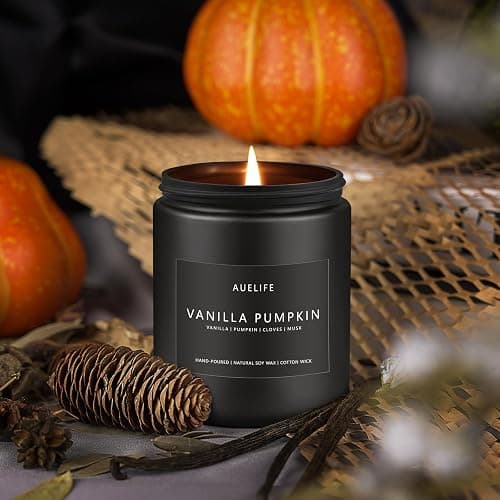 Auelife Fall Candle, Vanilla Pumpkin Scented for Home, Soy Wax | Autumn aromatherapy candle; 50-Hour Burn; Fall home decor; Holiday gift for women men thumbnail 5