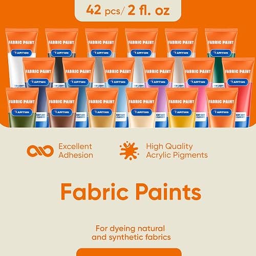 7 Artists Black Fabric Paint 2 fl. oz – Black Fabric Paint for Clothes Permanent | Textile Paint for Upholstery, Sneakers, Canvas Tote Bags, T-Shirt Painting | Pintura para Ropa y Zapatos thumbnail 2