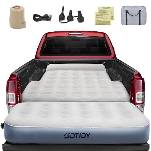Inflatable Truck Bed Mattress for Tacoma Truck Air Mattress 5ft-5.5ft for Mid-Size Pickup with Detachable Tailgate Extension​, Honda Ridgeline Jeep Gladiator JT,Space-Optimized Design, Built in Pump - Image 1