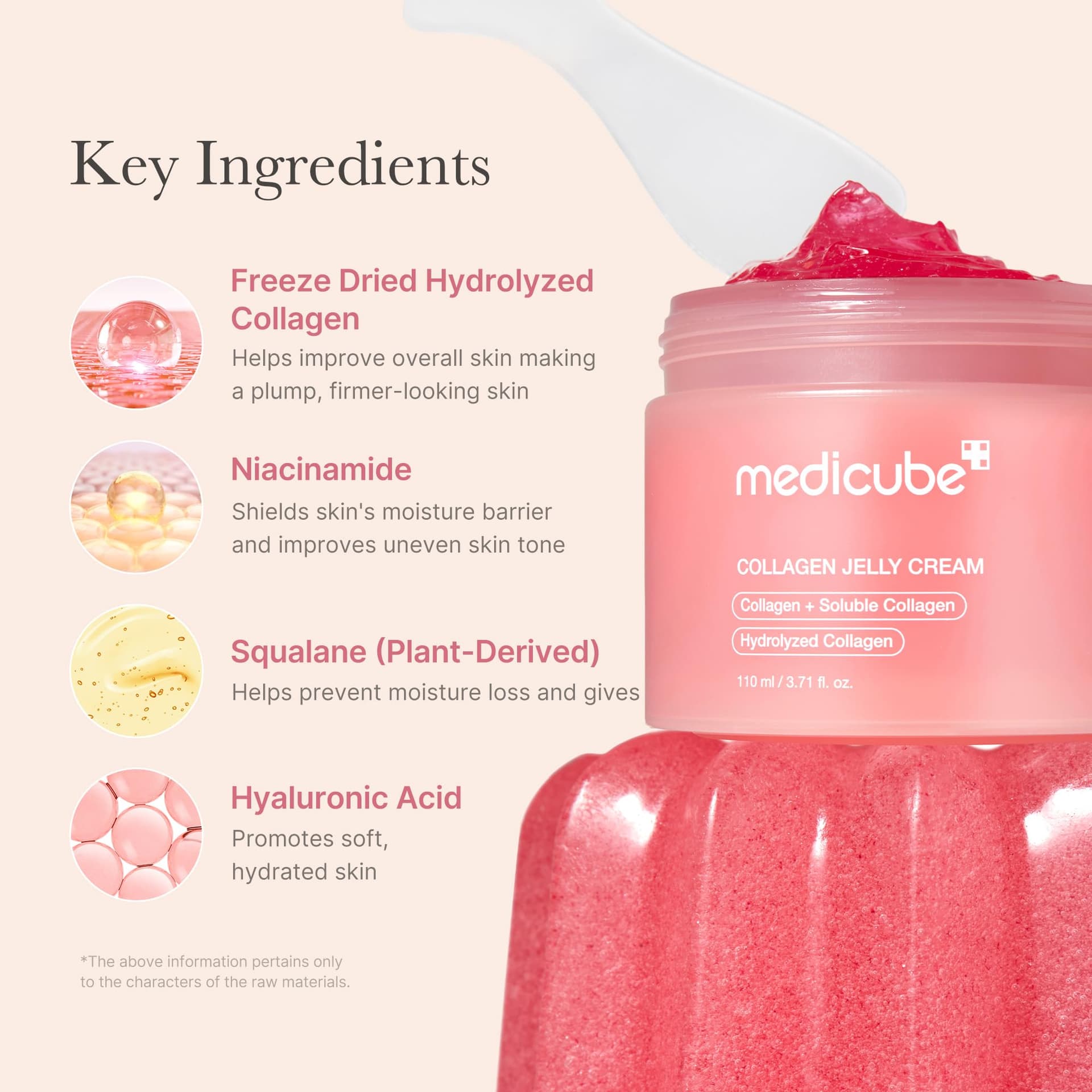 medicube Collagen Jelly Cream- Niacinamide & Freeze-Dried Hydrolyzed Collagen-Boosts skin barrier hydration & gives 24h Glow & Firmer looking skin | No artificial color, Korean skincare (3.71 fl.oz.) thumbnail 4
