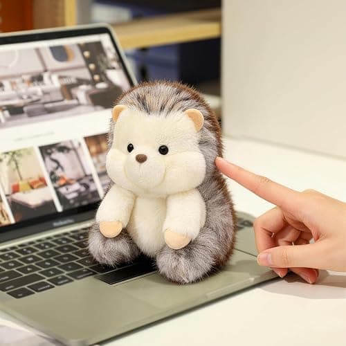 Ditucu Palm-Sized Hedgehog Stuffed Animals Cute Soft Plush Doll Small Plushies Toys Gifts for Kids Grey 6 inch thumbnail 6