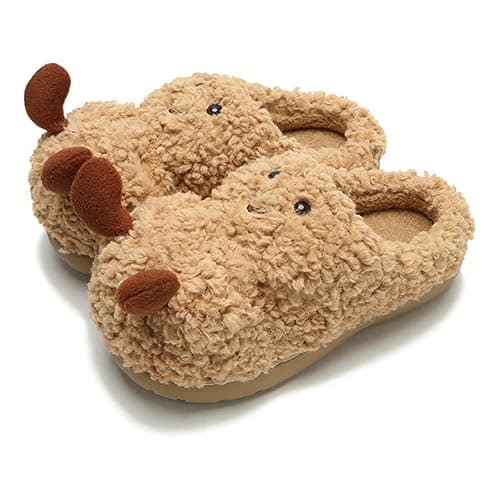 Gyios Memory Foam Slippers Winter Cartoon Fun Peanut Warm Indoor Fashion Casual Comfortable Non-slip Household Cotton Shoes-khaki-36-37 thumbnail 6