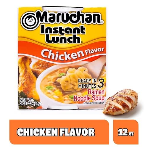 Maruchan Instant Lunch Ramen Noodles, Chicken Flavor – Japanese-Style Instant Noodle Soup, Easy Meal Ready in 3 Minutes – 2.25 Oz. (12 Pack) thumbnail 2