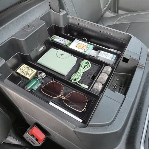 PIMCAR Full Size Center Console Organizer for 2019-2022 Chevy Silverado/GMC Sierra 1500 & 2020-2023 Silverado/Sierra 2500 HD 3500 HD Accessories-Full Console w/Bucket Seats ONLY - Image 1