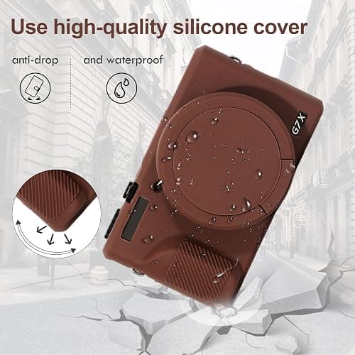 Rieibi Silicone Case for Canon G7X Mark III Case, G7X Mark III Accessories with 2 Pcs Screen Protective Film,Detachable Lens Cover for Canon G7X Mark III Cover thumbnail 4