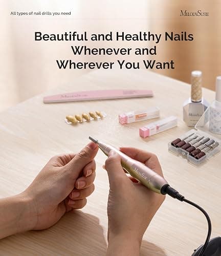MelodySusie USB Nail Drill PC120I for Gentle Nail Prep | 20000RPM; Adjustable Speed; Forward/Reverse; Inline Control; Cuticle Smoothing; Gel Polish Removal; Beginners thumbnail 7