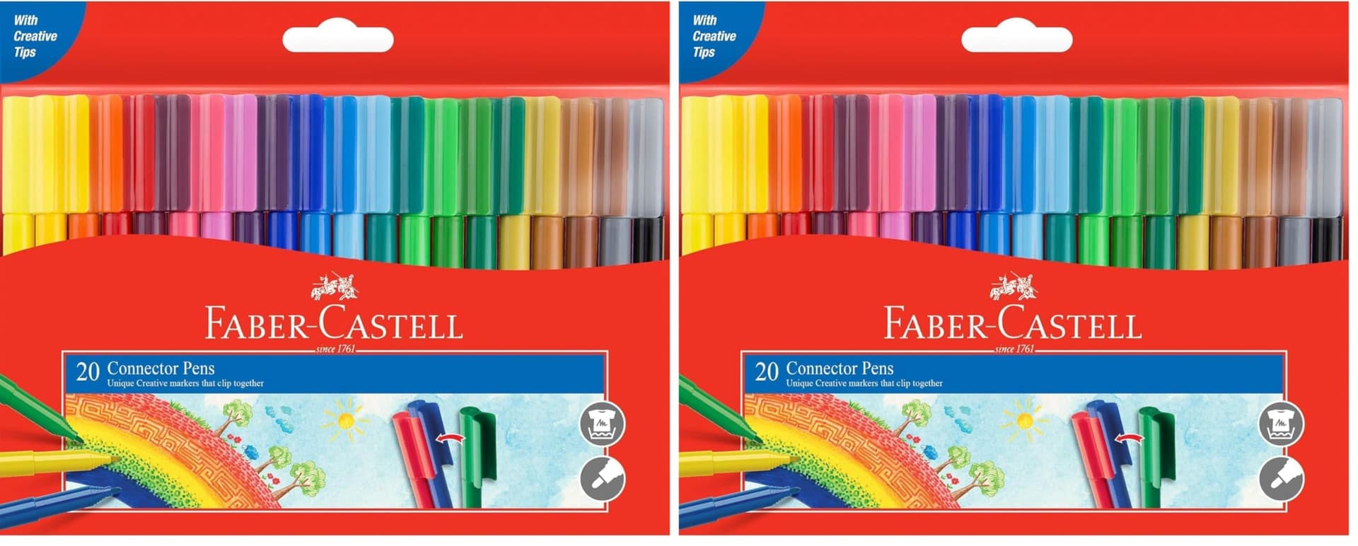Faber-Castell F155520 Connector Pen Colour Marker 40 Pack, (11-200-A) - Image 1