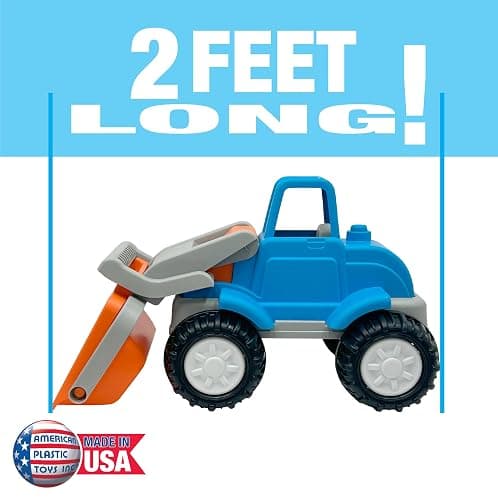 American Plastic Toys Gigantic Loader Truck with Tilting Loading Dump Bucket, Knobby Wheels, and Metal Axels for Indoors or Outdoors Play thumbnail 4
