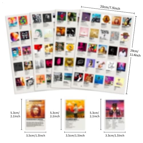 100Pcs Album Cover Stickers for Adults - Music, Rapper and Band Sticker Pack, Water Bottle Laptop Stickers for Teens thumbnail 3