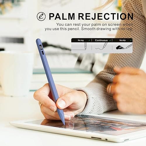 Pencil for Apple iPad 11th/10th/9th with LED Power Display, 15Mins Fast Charge, Stylus Pen for iPad 10/9/8/7/6th,11th A16,Air 11/13 M2/M3,Pro 11/13 M4,Pro 12.9",Air 5/4/3,Mini 7/6/5(Blue) thumbnail 6
