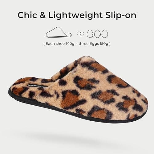 Snug Leaves Women's Fuzzy Scuff Slippers Soft Comfy Memory Foam Non-slip Indoor House Shoes thumbnail 4