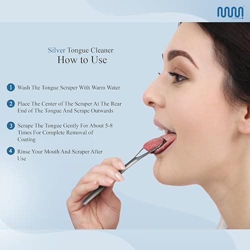 MasterMedi Tongue Scraper for Adults, 100% Stainless Steel for Bad Breath, Easy to Use, Tongue Cleaner for Oral Care (Pack of 3 with 1 Case) thumbnail 5