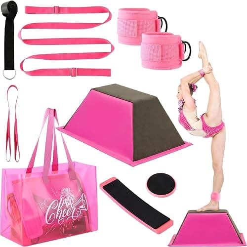 Seenelling 7pcs Stunt Cheer Flyer Training Set, PU Non-slip Flyer Stand, Lightweight Cheerleading Equipment, Stretch Strap, Rotating Board, Ankle Strap, Core Strength Balance Training - Image 1
