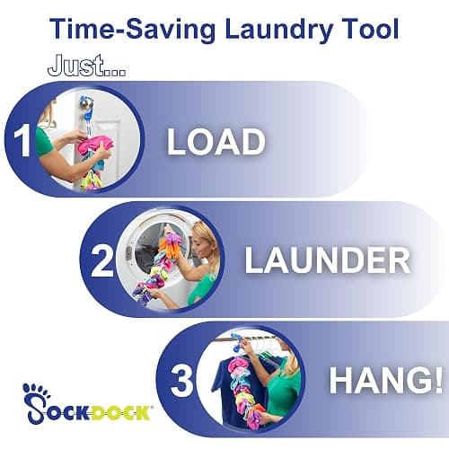 SockDock Sock Laundry Solution for Washing Drying & Storing Socks in Pairs, Clip & Hold Socks in Washer Dryer & Closet 2-Pack thumbnail 3