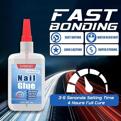 (2-in-1) 20ml Nail Glue with Brush Applicator & Nozzle,Used for Nail Tips,Acrylic Nails and Press on Nails,Built in Brush on,Super Strong,Long Lasting,Waterproof thumbnail 4