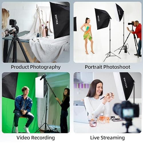Skytex Softbox Lighting Kit(2Pack), 20x28in Soft Box | 85W 2700-6400K E27 LED Bulb Continuous Photography Lighting, Photo Studio Lights Equipment for Camera Shooting, Video Recording thumbnail 7