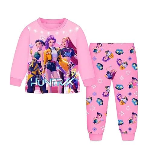 LISTHA Demon Hunters HUNTR/X Girls Pants Set Kids Music Adventure Tee Shirt 2PCS Long Sleeve Cartoon Anime Clothing Outfit - Image 1